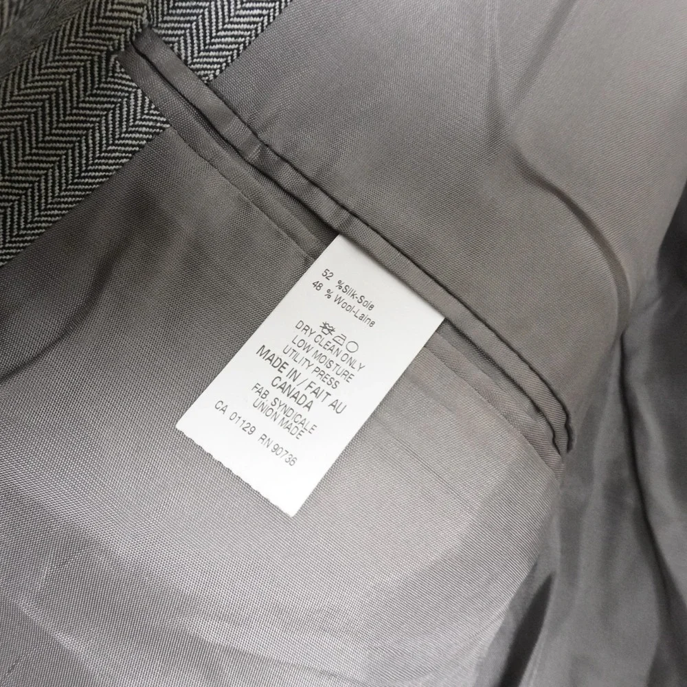 Lauren Ralph Lauren Men's Tweed Herringbone Wool Blazer 48R Gray Sport Coat